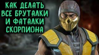 Скорпион - как делать все фаталити и бруталити в Мортал Комбат 11 / Scorpion Fatality