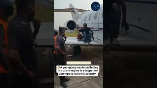 Young boy found hidden in plane engine #HiddenInEngine #AviationAlert