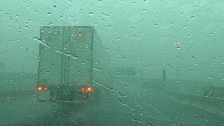 Driving in HEAVY RAIN Sleep to Soothing Drive in Thunderstorms for Sleep Relax Study