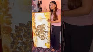 Beautiful Tree and Golden Deer Canvas Wall Painting