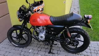 Custom BAJAJ BOXER 150, замена родной резины на дорожную continental 120/90-17.