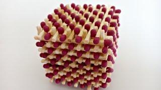 Как сделать кубик из спичек без клея? / how to make cube of matches without glue?