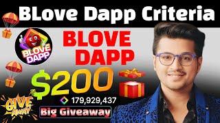 Blove dapp Airdrop Eligibility | blove dapp Listing date | blove airdrop Claim | blove new update