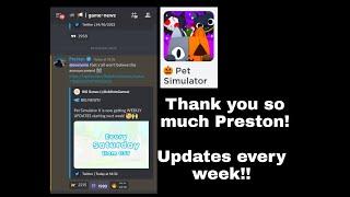 OMG THIS IS WHAT EVERYONE WANTED! THANK YOU SO MUCH PRESTON | ROBLOX PET SIMULATOR X