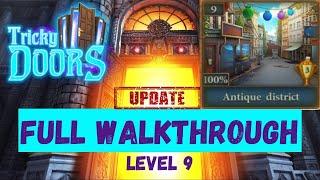 Tricky Doors Level 9 Antique District - Full Walkthrough - Let's play 