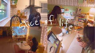 Slice of life | making corn dessert & painting & drawing anime