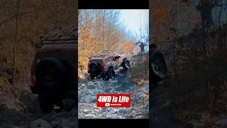 Jeep Cherokee with wrangler rubicon axles and 37s bfg km2 tires - Offroad rock hill climb
