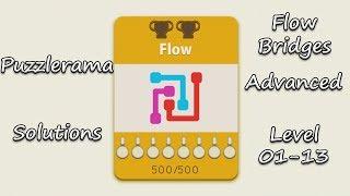 Puzzlerama Solutions - Flow Bridges Advanced ( Level 01-13 )