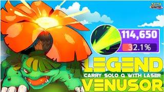 VENUSAUR BECOMES A LEGEND IN SOLO Q WITH INSANELY BROKEN SOLAR BEAM | POKEMON UNITE