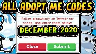 "ALL SECRET ADOPT ME CODES DECEMBER 2020!" Money / Pet Codes Christmas / Winter Update 2020 (Roblox)