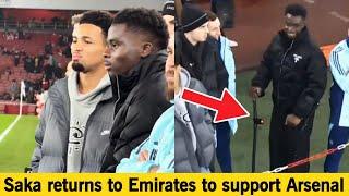 Bukayo Saka Spotted on Crutches at North London Derby!