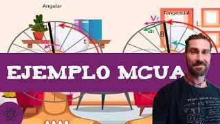 MCUA ‍️ Ejemplo: Movimiento circular uniformemente acelerado