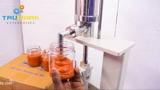 hand operated chicken  paste filler , sauce chutney filling machine