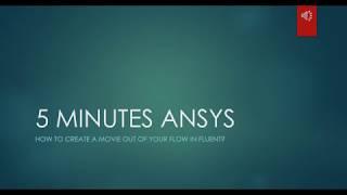 5 Minutes ANSYS: How to Create a Movie of the Flow?