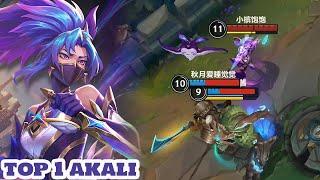 Wild Rift China Akali Mid - Top 1 Akali  Gameplay Rank sovereign Star Guardian Akali  Skin