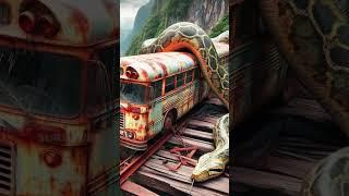 Travel Exploring | Python vs Bus | Amazon Jungle #shorts #wow #nature