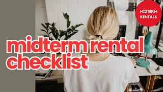 Checklist for Midterm Rental Lease + Furnished Finder