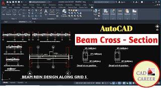 Beam Cross Section in AutoCAD || Cross Section Of Beam || Beam Detailing Drawing || Civil Engineer