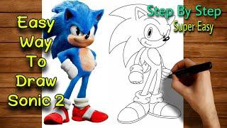 How to draw Sonic the hedgehog | step by step