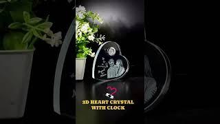 2d Heart Crystal With clock Gift By Sen Studio  FEEL FREE TO CONTACT ] FOR ORDERS 98425 - 22977