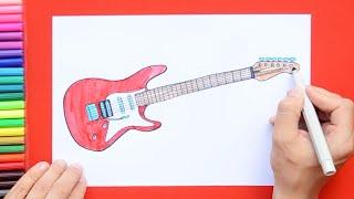 How to draw an electric guitar