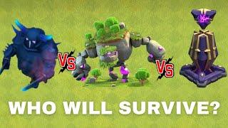 M.O.M.M.A Pekka VS Mountain Golem VS Defense | Clash of Clans