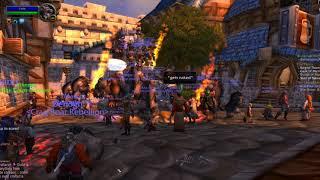 WoW Classic - Druid Bear Form Fountain Party in Stormwind