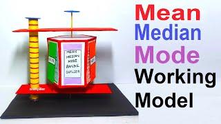 mean median mode working model (3D) - maths tlm project - diy | craftpiller