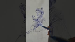 Little sri krishna#drawing#short#tanding#ytshort #drawing video 