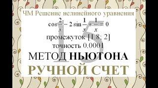 15 Метод Ньютона (Метод касательных) Ручной счет Численные методы решения нелинейного уравнения