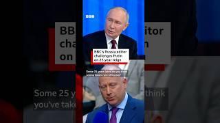 BBC's Steve Rosenberg challenges Putin on his 25 years in power in Russia. #Russia #Putin #BBCNews