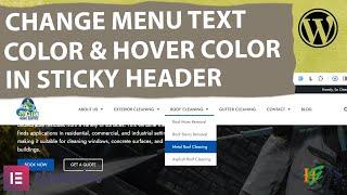 How to Change Menu Text Color & Hover Color in Sticky Header on Scroll in Elementor WordPress