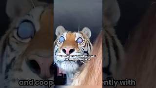 A couple adopted a blind tiger that grew up to possess. #shortvideo #Tiger #Blindness #shortsHealing