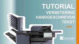 Tutorial TA Color 2508ci / 3508ci - DETECTIE VAN HANDGESCHREVEN TEKST | TA Triumph-Adler