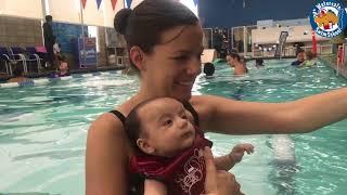 Watersafe Swim School - Teaching babies to submerge by FIRST introducing them to showers overhead