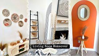 BEAUTIFUL BOHO THEME LIVING AREA | PART TWO!! | THE FINISHING TOUCHES!