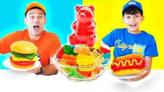 Jason and Alex play Gummy vs Real food challenge