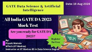 GATE DA 2025 Mock Test | All India Mock Test GATE Data Science and AI  2025 Exam | #gateda