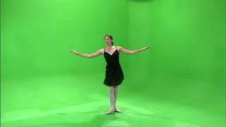 Ballerina dancing on a green screen 2 - Балерина танцует на хромакее 2