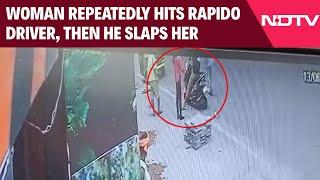 Rapido Driver | On Camera, Woman Repeatedly Hits Rapido Driver, Then He Slaps Her
