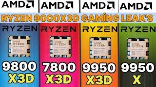 9800X3D VS 7800X3D   VS R9 9950X3d  VS 9950x  Ryzen 9000x3d GAMİNG Test leaks