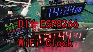 DIY ESP8266 WiFi LED Matrix Clock, Arduino, MAX 7219 , NodeMCU v3, NTP Clock