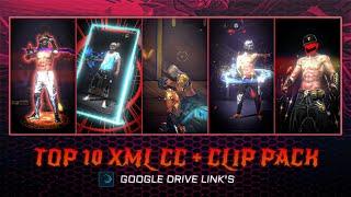 FREE FIRE TOP 10 XML CC + CLIPS | ( G - DRIVE ) | FREE FIRE CLIPS PACK | TOP 10 EMOTE CLIPS ⬇️ #ff