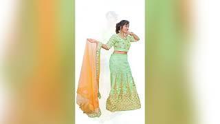 pista green lahenga choli chiffon dupatta  price-1500rs by nilofar shaikh surat nirav-8485906913