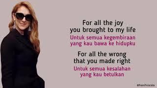 Celine Dion - Because You Loved Me | Lirik Terjemahan