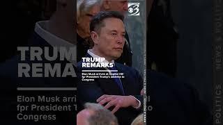 MUSING MUSK: Senior Advisor Elon Musk arrives for Trump's address to Congress