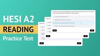 HESI A2 Reading Practice Test (Every Answer Explained!) | Author's Purpose, Main Idea, & More