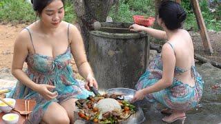 Alida cooked a dish of stir-fried beef with tomato and served it with a beautifully arranged egg