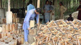 The Process of Mass Producing Ice Cream Sticks in Factory | Creative Woodworking Ideas