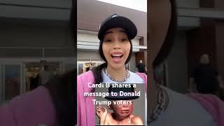 Cardi B shares a message to Donald Trump voters #cardibnews #cardibdonald #cardiblive #cardibmemes